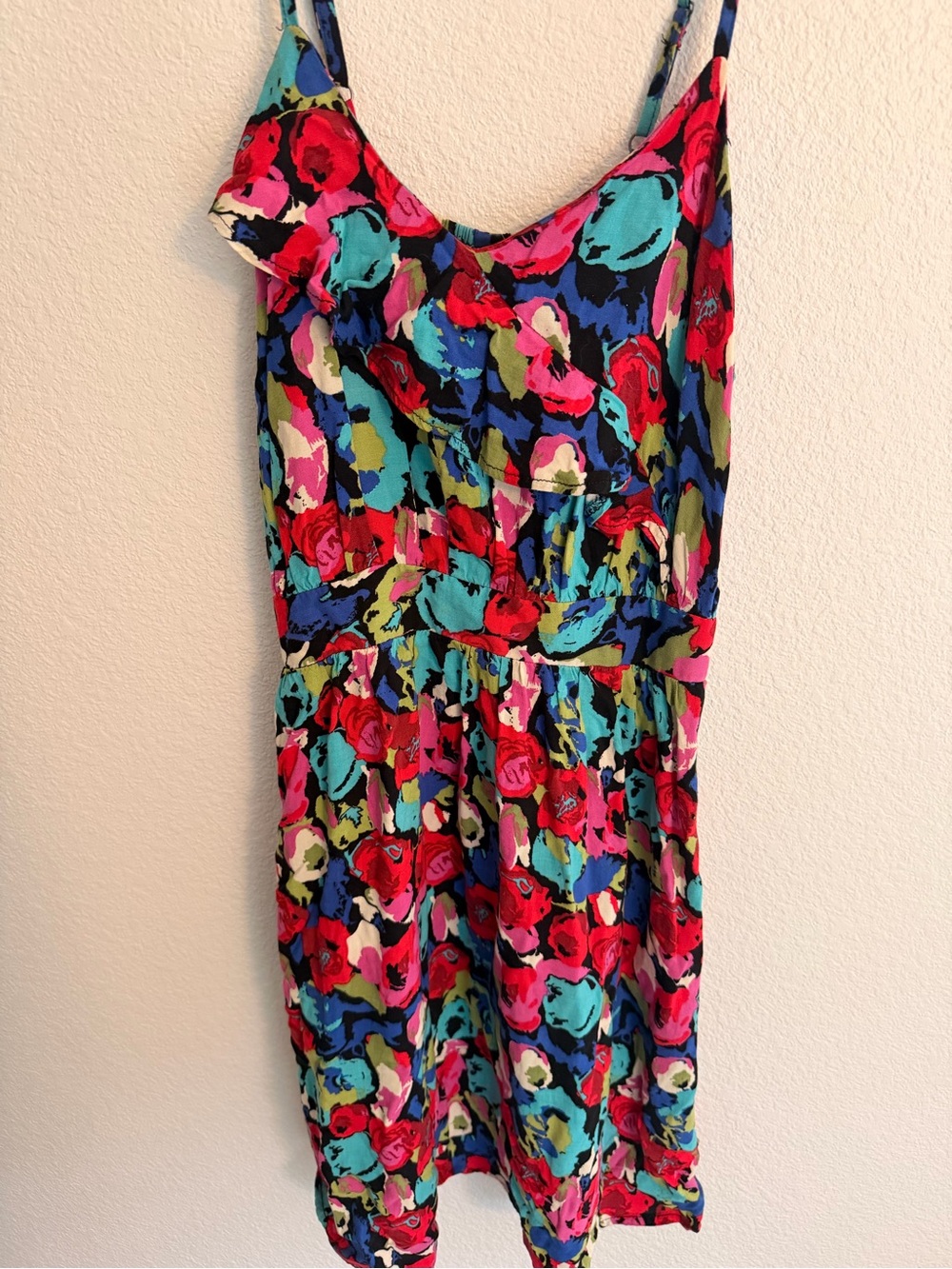 Vibrant Floral Print Sleeveless Summer Dress - Multicolor